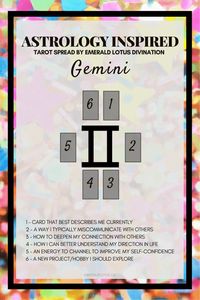 Gemini inspired tarot spread! For more tarot spreads visit: www.emeraldlotus.ca