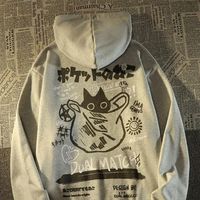 Doodle Delight | Harajuku Style Black Cat Hoodie for the Fun Souls – Meowgicians™