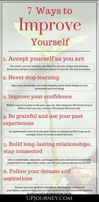 7 ways to improve yourself. Personal growth. Personal development