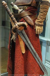 www.theestablishi...  Conan The Barbarian Exhibition - London Film Museum : Jason Momoa's Conan The Barbarian Leather Battle Armour, his father's The Sword of Corin & Dagger from Conan The Barbarian by Craig Grobler, via Flickr