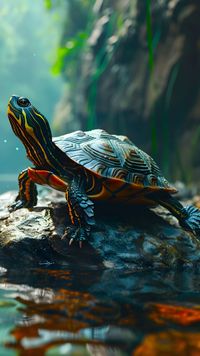 Step into the world of mesmerizing animal photography through this captivating animals aesthetic wallpaper, featuring a serene turtle in its natural habitat. Witness the allure of animal reference photos captured in a genuine photography aesthetic scene. Follow to explore more animals beautiful wallpapers and discover art products and more via the link in bio. 🌿🖼️