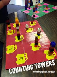 Hands-on Math centers for the beginning of the year -- going to make a few of these for my first graders with no number sense