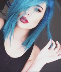 blue green hair