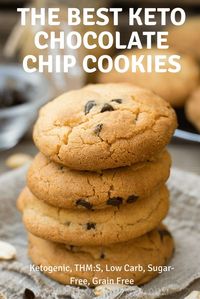 These are the Best Keto Chocolate Chip Cookies in the world! Not only are they awesome, they are ketogenic, low carb, a THM:S fuel, sugar free, and grain free!