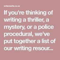 If you're thinking of writing a thriller, a mystery, or a police procedural, we've put together a list of our writing resources for crime writers.