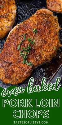 Make deliciously golden brown pork loin chops in the oven in less than 30 minutes. Lightly seasoned and perfectly tender.