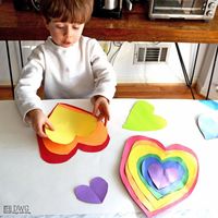 rainbow valentine heart cards