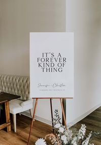 "Wedding Quote Welcome Sign Template Download, Printable It's A Forever Kind Of Thing Welcome Sign, Minimal Modern Wedding Ceremony Sign ¡This listing is for a digital file, no physical product will be shipped! Hi there! Welcome to Cartolina Design!  Get access to your template within minutes of purchase and create your perfect printable today!  DEMO Try before you buy! Copy and paste the following link into your browser: https://templett.com/design/demo/Cartolinadesign/18558042,18558041 WHAT YOU  GET This listing includes the following templates, which can be entirely edited by you: * Welcome Sign Template size: 18\" x 24\" & 24\" x 36\" Please note:   *All templates are meant to be printed in actual size- 100%. If you desire a different size for any template, send me a message, I can cha