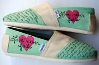 Womens Love Bible Verse Hand Painted TOMS by PaperHeartsApparel, $100.00