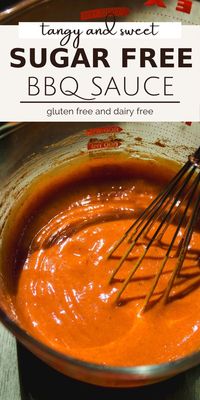 This sugar-free BBQ sauce recipe is sweet, tangy, and the perfect way to add flavor to all your favorite meals! Made with a handful of pantry staple ingredients, it comes together in minutes and is great to keep on hand.