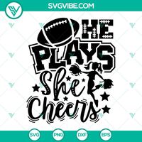 He Plays She Cheers SVG Image, Football Cheerleaders SVG Images, Cheerleading Design files for unique logos and graphics. Try them! Sports SVG Files , Cheerleader Searching for clip art that’s both unique and captivating, with uncompromised quality for your creative projects? Your search ends here! Our extensive collection suits various purposes, including but not limited to adorning t-shirts, enriching scrapbooks, crafting vinyl wall art, making stickers, designing invitation cards, an...