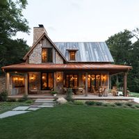 Cabin goals! This stunning stone and timber home is the perfect blend of rustic charm and modern elegance. 🌲✨ #dreamhome #cabinlife #architecture #interiordesign #stonehouse #timberhome #luxuryliving #homegoals