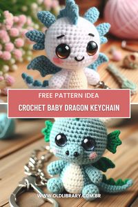 Learn how to crochet an adorable baby dragon keychain with this step-by-step amigurumi pattern. Perfect for gifts or personal use.