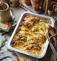 Savoy cabbage gratin with herby cheddar crumbs recipe | Sainsbury`s Magazine