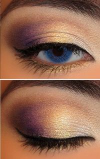 gold and purple eyeshadow