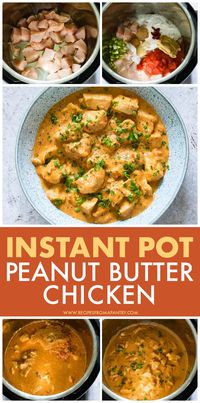 Dump and Start Instant Pot African Cinnamon Peanut Butter Chicken is a warm, fragrant and oh-so-comforting dish. If you like peanuts and chicken, you will absolutely love the traditional African flavour combinations in this quick and easy recipe. Click through to get this awesome recipe!! #instantpot #instantpotrecipes #pressurecooker #pressurecookerrecipes #instantpotpeanutbutterchicken #instantpotchickenrecipes #glutenfree #peanutbutterchicken #peanutchicken #peanutsauce #chickenrecipes