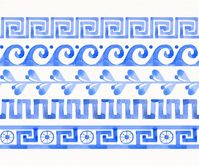 Free vector watercolor greek border | Free Vector #Freepik #freevector #greek-border #greek-frame #frame-set #collection