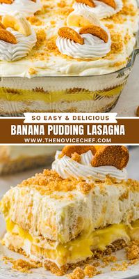 This easy, no-bake Banana Pudding Lasagna dessert features “lasagna” style layers of Nilla Wafers, cheesecake filling, pudding, and bananas. It’s a decadent twist on the summertime classic!