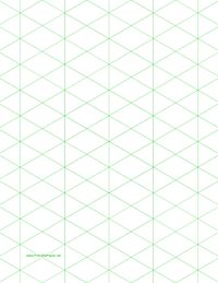 This letter-sized isometric graph paper has one-inch figures. Free to download and print