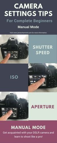 Settings tips for beginners using a DSLR camera. Specifically using the Canon Rebel T6 camera in manual mode. Learn about shutter speed, white balance, ISO, and aperture. Start shooting like a pro!