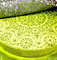 Spray paint on doily for pretty stepping stones