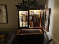 Gold antique desk, fox hunting