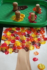 perfect Fall activity. Great for toddlers.  Even if the leaves don't end up on the branches that's okay because it's Fall anyway! lol