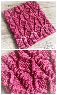 Knit Diamond Cable Cowl Free Knitting Patterns