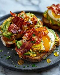 Avocado Bacon and Egg Toasts - NorthEast Nosh Recipes