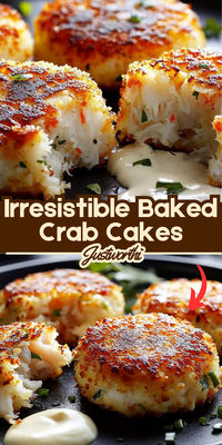 Delight your taste buds with these Irresistible Baked Crab Cakes! Packed with tender crab meat, zesty seasonings, and a golden baked crust, they’re the perfect appetizer or main dish for any occasion. Whether it’s a family dinner, holiday celebration, or special gathering, these crab cakes are sure to impress. Save this recipe to bring coastal flavors to your table with ease!