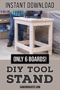 Learn how to make a sturdy DIY tool stand! It’s easy to do with only six 2×4s and these step-by-step plans.