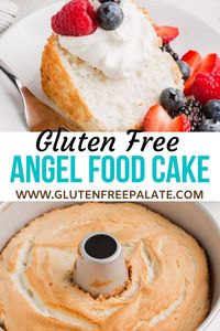 Light and spongy, this gluten-free angel food cake recipe is simple to make and its perfect plain or jazz it up with berries and whipped cream for the perfect afternoon tea.