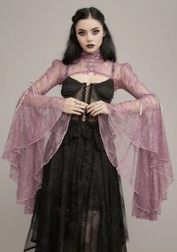 Widow Bell Sleeve Lace Shrug - Mauve – Dolls Kill