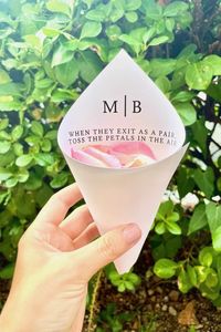 This is a customizable printable template for a DIY petal or confetti cone for your wedding or party. I used this pattern for my own wedding and they provide the most beautiful rose-petal-adorned photos for a recessional or couple's exit.