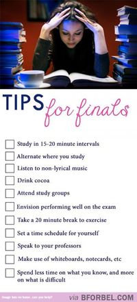 Tips for Finals