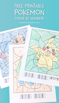 Here's Your Free Pokemon Color By Number Worksheets