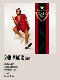 minimal aesthetic polaroid album poster for 24k magic by bruno mars