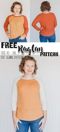 Free Shirt Sewing Pattern - Womens Raglan size xs - xxl pdf sewing pattern from Life Sew Savory