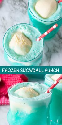 A yummy, sweet treat, this Frozen Snowball Punch makes a delicious beverage for any festive occasion. Packed with flavor and with only four ingredients, it’s a winter weather must-have. #punch #frozenpunch #kiddrink