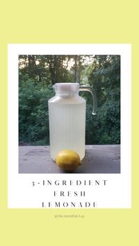  

This homemade lemonade recipe is simple, yummy, refreshing and only has 3 ingredients! 😋 

You can easily control the sweetness depending on your personal taste. Use less or add more sugar (or your preferred sweetner) as desired 😊

