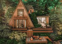 𝓗𝓲𝓾𝓱𝓲𝓾 𝓢𝓲𝓶𝓶𝓮𝓻 on Instagram: “Forest Cabin Download and more photos at my Tumblr. Link in bio. Reshade: Saule by Intramoon #ts4 #ts4build #ts4interiordesign…”