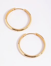 Gold Plated Thin Huggie Hoop Earrings - Lovisa