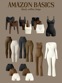 Black, coffee and beige workout pieces