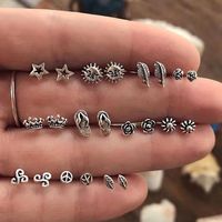 11Pairs/Set Fashion Silver Color Stars Flowers leaves Stud Crown Earrings Set For Women Men Circle Earrings Jewelry Accessory From Touchy Style Outfit Accessories | Cute Phone Cases |Casual Shoes| Cool Backpack| Charm Jewelry| Simple Cheap Watches, and more.