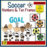 Are you looking for a free Soccer math activity?  This resource may be for you!  Soccer O-20 Number & Ten Frame Match Game Freebie has children practice their math skills by matching numbers to the correct amount on the ten frames or play a memory game using the cards.  Kids have some soccer fun while learning their numbers and ten frames. #soccer #numbers #tenframes #theteachingscenebymaureen