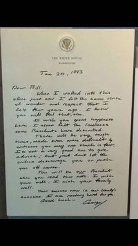 Letter from Pres George HW Bush to Pres Bill Clinton