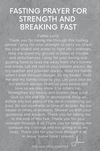 Fasting prayer for strength and breaking fast