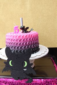 How to train your Dragon Girl  Birthday Party ombre cake!  See more party ideas at CatchMyParty.com!