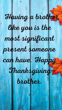 Grab the Best Collection Brother is not only family. He is also the best friend that someone has from their birth. Please read some of the Thanksgiving wishes for brother and share them.