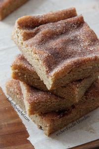 Snickerdoodle Blondie Bars Recipe from bakedbyrachel.com